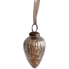 Aurora Christmas Glass Pinecone Christmas Bauble, Silver, 2"