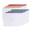Pack of 12 A4+ Foolscap Clear Zippy Bags with Blue