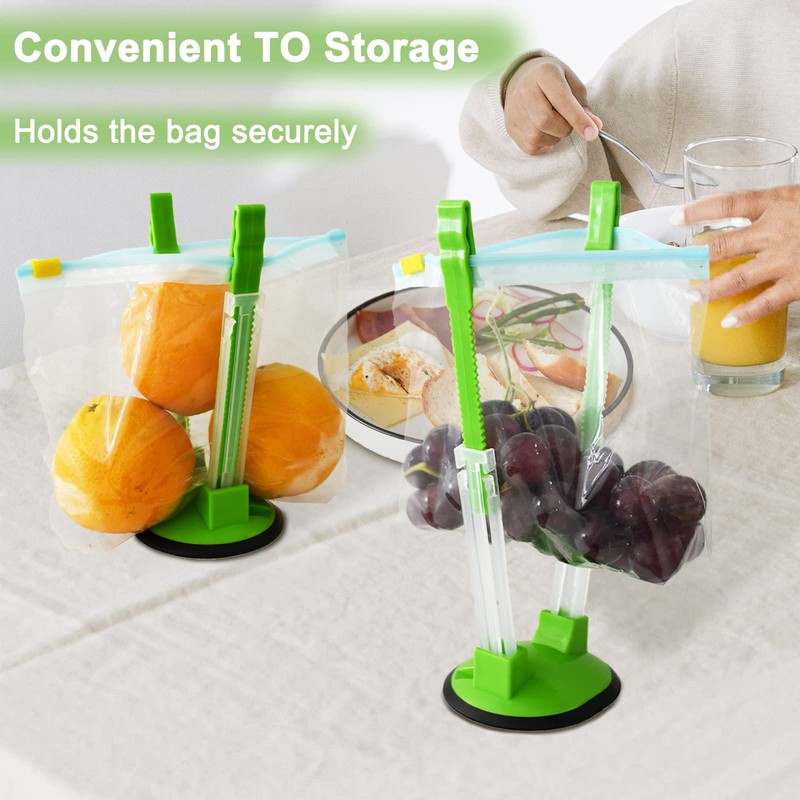 12 Pack Baggy Rack Stand Adjustable Freezer Bag Holder Stand