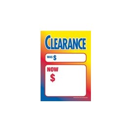 D30CLE | Clearance Was Now Sale | Unstrung Drill Sale Tags (No Strings) Small Price Cards | 3 1/2" x 5" 100 Pack | Furniture, Flooring | Business Store Signs
