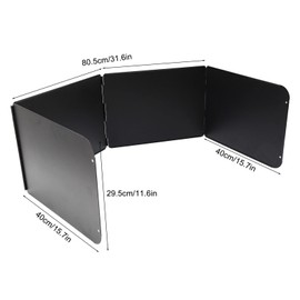 4 Sided Stainless Steel oil Splatter Guard, Heat Safe, Splatter Guard for Frying Grease Splatter Guard, for Stove Top Heat Insulation Board, Folds Flat for Storage