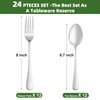 24 Pcs Forks and Spoons Silverware Set, Food Grade Stainless