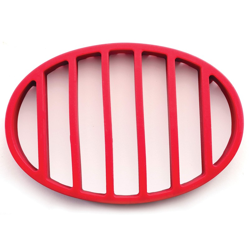 Norpro 405 Oval Silicone Roast Rack, Red 9x6