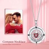Brisskaari Birthstone Compass Necklace for Women 925 Sterling Silver Heart