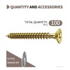 TOPYWMSP 4x50mm Wood Screws,Flat Head Screws for Wood, Zinc Galvanized,Multi