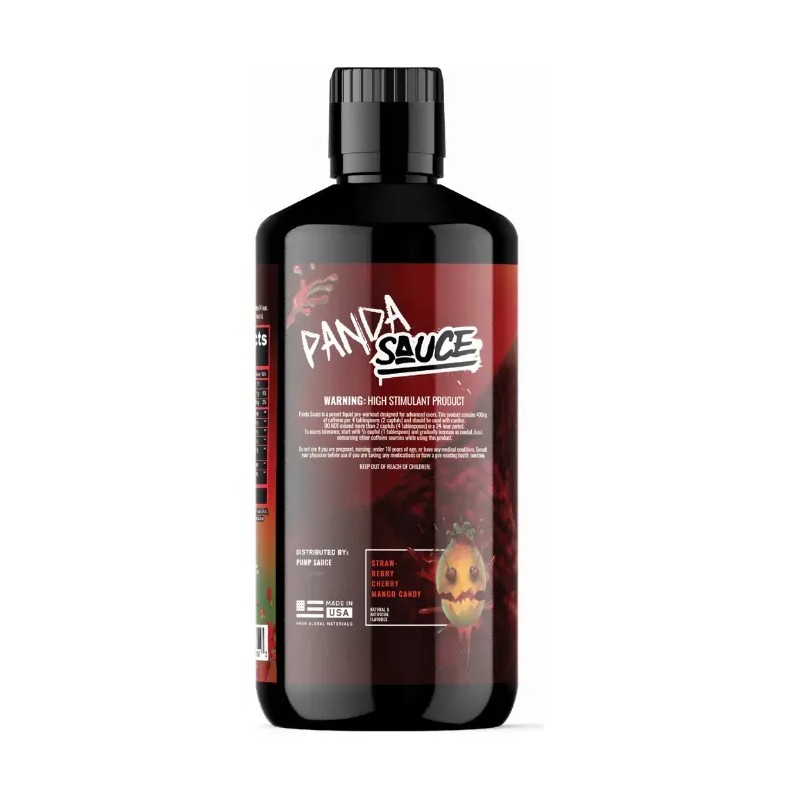 Pre Entreno Liquido Pump Sauce Panda Sabor Strawberry Cherry Mango