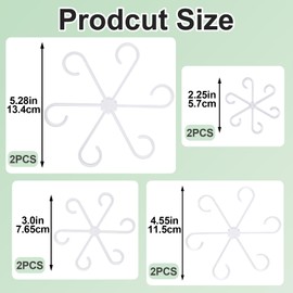 Deozu 8 Pcs Climbing Houseplant Stem Supports, Plastic Plant Growth Stakes Trellis, 4 Sizes Reusable Stem Hook Growth Accessories, Plant Stem Holders for Plant, Garden - Clear