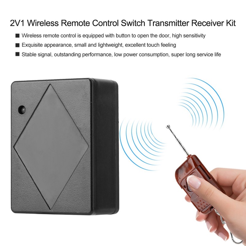 2V4 Wireless Remote Control Switch Transmitter Receiver Kit for Door