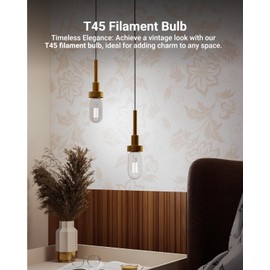 Sunco 6 Pack T45 Edison Bulbs, E26 LED Bulb 60 Watt Equivalent, Filament Vintage Light Bulbs, Clear Decorative Tubular Light Bulb, 7W, 5000K Daylight, Dimmable, 700 LM, Medium Base, Wet Rated UL