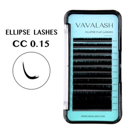 Ellipse Eyelash Extensions 0.15mm CC Curl 8-15mm MixedFlat Eyelash Extension supplies Light Lashes Matte Individual Eyelashes Salon Use Black Mink False Lashes Mink Lashes Extensions(CC-0.15-MIXED)