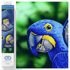 DIAMOND DOTZ ® - Blue Hyacinth Macaws, Partial Drill, Round Dotz, Diamond Painting Kits, Diamond Art Kits for Adults, Gem Art, Diamond Art, Diamond Dotz Kits, 14.6"x20.5"
