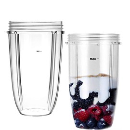 2Pcs Replacement 24OZ Tall Cup For Nutribullet 600w & Nutribullet Pro 900w Blender