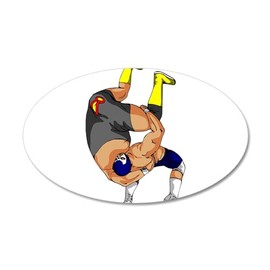 CafePress Fisherman Suplex 35"x21" Oval Wall Decal, Vinyl Wall Peel, Reusable Cling