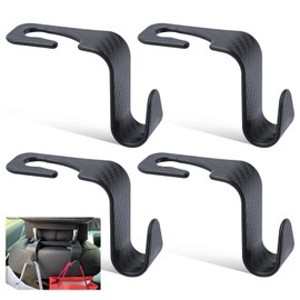 LEONTOOL Set of 4 Car Seat Headrest Hooks, Car Hooks, Car Hooks, Car Storage Hooks, Car Seat Hooks, Car Hooks, Car Hooks, Load Capacity 66.1 lbs (30 kg), Convenient Goods, Car Accessories, Easy to