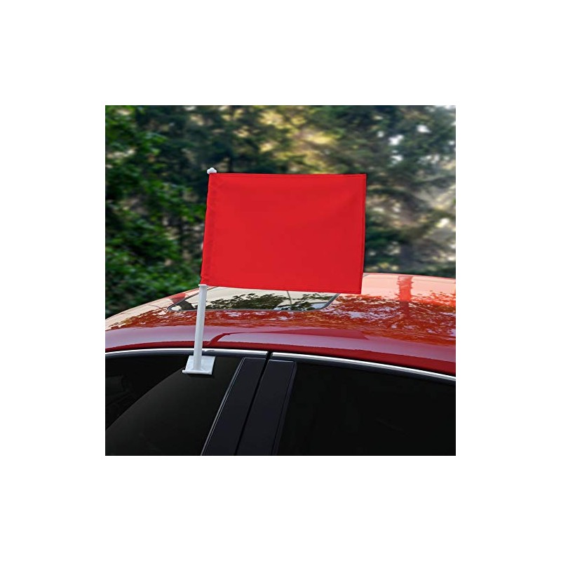 GRAPHICS & MORE Solid Red Car Truck Flag with Window