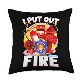 I Put Out Fire Firefighter Fire Extinguisher Throw Pillow
