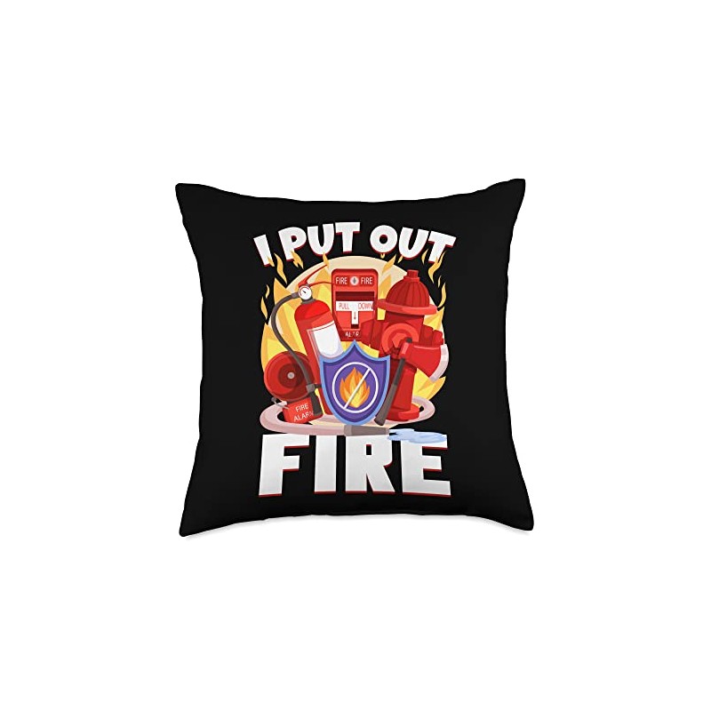 I Put Out Fire Firefighter Fire Extinguisher Throw Pillow