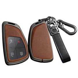 Ysbxitu 3/4/5/6 Buttons Smart Key Fob Cover with Keychain Fit for GMC Yukon Sierra Canyon Fit for Chevy Silverado Suburban Tahoe Colorado Fit for Buick Envision Encore Avenir Key Shell Case-B Brown