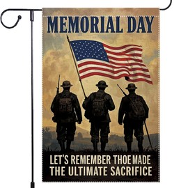 Memorial Day Garden Flag American 4th Of July Garden Flags 12x18 Inch Double Sided Small Burlap Patriotic Decor Outside Home Yard Lawn Patio Independence Day Decorations