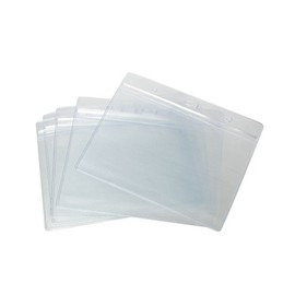 CKB LTD 10x A6 HORIZONTAL Extra Large Landscape Clear ID Badge Card Holders Plastic Pocket Pouches 17.5cm x 11.8cm - Holds A6 Card size 105 x 148mm