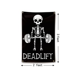 DEADLIFT Flag 2x3 Feet Home Office Gym Wall Decor Fitness Lifting Flag with 4 Brass Grommets for Home Garage Gym