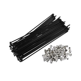 A ABSOPRO Pack of 40 Bicycle Carbon Steel Spoke 12G 160 mm with Nipples Black Item Replacement
