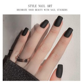 JMEOWIO Gel Nail Stickers Carbon Black Semi Cured Gel Nail Strips Wraps UV/LED Nails Art Design Decoration Accessories