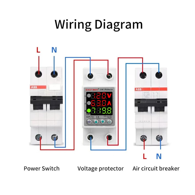 SINOTIMER SVP719 3 LED Display 120VAC 63A Adjustable Voltage Surge