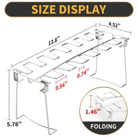 Chicken Leg Rack for Grill, Easy to Use 12 Slots Chicken Wing Rack, Premium Stainless Steel Chicken Drumstick Rack for Grill Accessories (Chicken Leg Rack-1 Pcs)