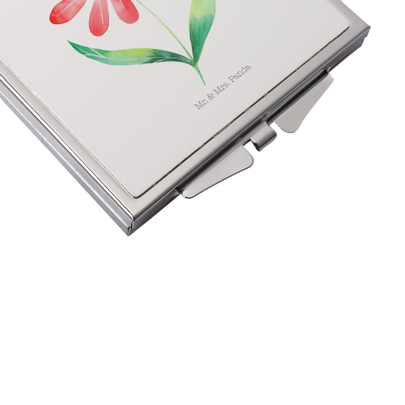 Mr. & Mrs. Panda Handtaschenspiegel quadratisch Hummel Blume - Geschenk,