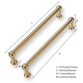 CABDM 2 Pack 10 Inch Solid Kitchen Cabinet Handles Champagne Bronze Heavy Duty Cabinet Pulls Drawer Pulls Cabinet Hardware Kitchen Handles for Cabinets Cupboard Handles