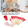 12 PCS Kitchen Cooking Utensils Set Ergonomic Wooden Handle Silicone