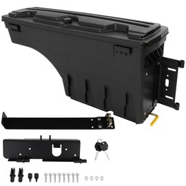 CCIYU Truck Bed Storage Box | Fits for Ford F-150 1997-2014 | Right Side, Lockable Wheel Well Tool Box with Key, ABS Tool Box