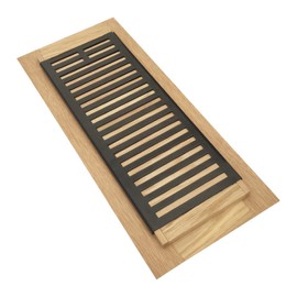 Homewell Red Oak Wood Floor Register Vent Cover, Drop in Vent with Damper, 6x12 Inch, Unfinished