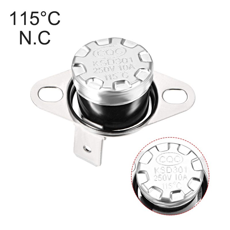 sourcing map Temperature Switch Thermostat 115°C 10A Normally Closed NC