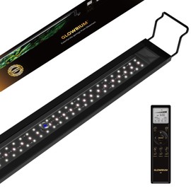 GLOWRIUM LED Aquarium Light, IP67 Waterproof Fish Tank Light with Auto Timer, Full Spectrum Freshwater Planted Tank Light, Dimmable RGB+W+Moon LEDs with High Performance (12W 18-23inch)