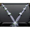 Autoschmuck Organza M garland with roses for bride and groom