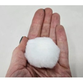 Conso 25 pcs 1-1/2 Inch White Large Pom Poms Craft Acrylic Vintage Conso Made in USA