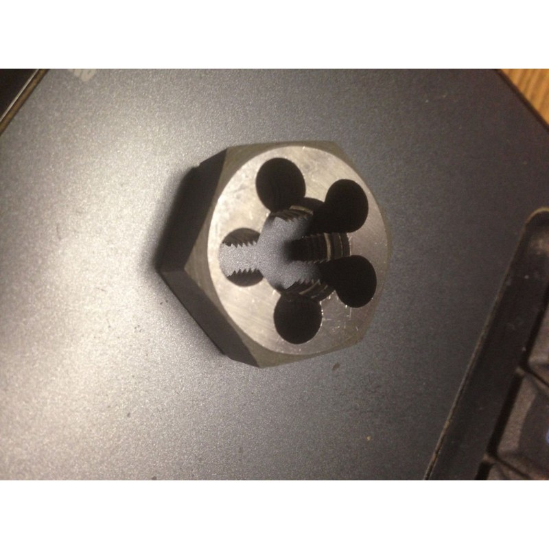 Drill America 1/2"-12 Carbon Steel Hex Rethreading Die, DWT Series