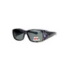 Polarized Rhinestone Fit Over Lens Cover Sunglasses - Purple Butterfly