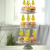 24 piezas Luau 3D Piña Cupcake Toppers Tropical Piña Hoja