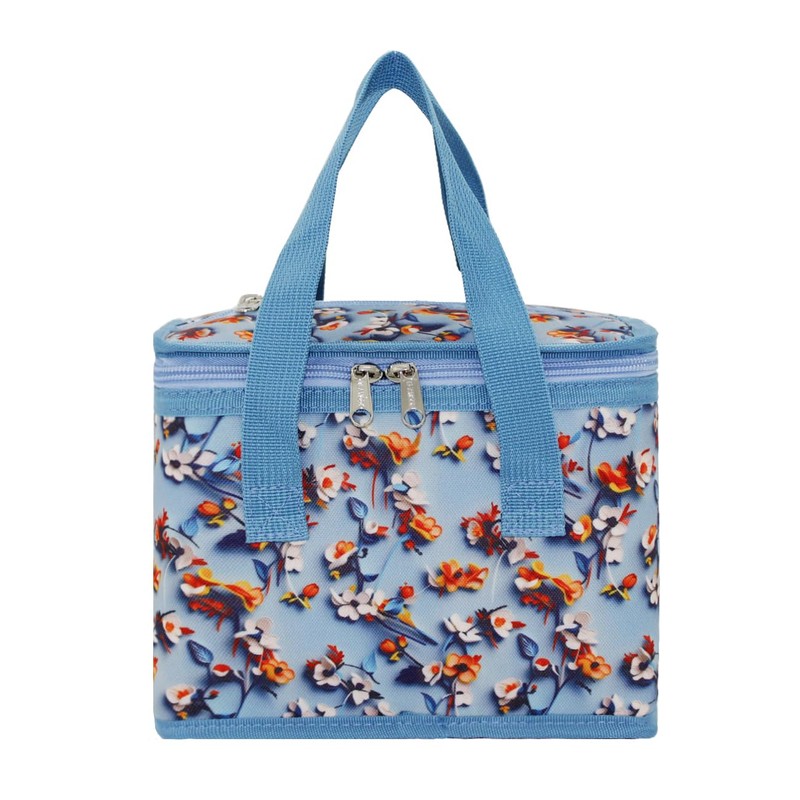 TEAMOOK Lunch Bag Insulated Lunch Box Cool Bag Blue Floral