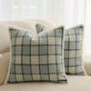 Classic Windowpane Plaid Pillow Covers 20x20 Set of 2, Structured