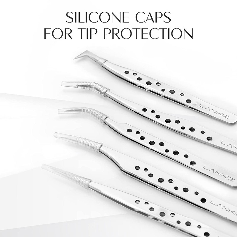 LANKIZ Eyelash Extension Tweezers Set for Volume Lash Extensions Stainless