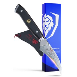 Dalstrong Tourne Peeling Paring Knife - 3 inch Bird's Beak - Shogun Series ELITE - Damascus - Japanese Super Steel - Vacuum Treated - Sheath Included