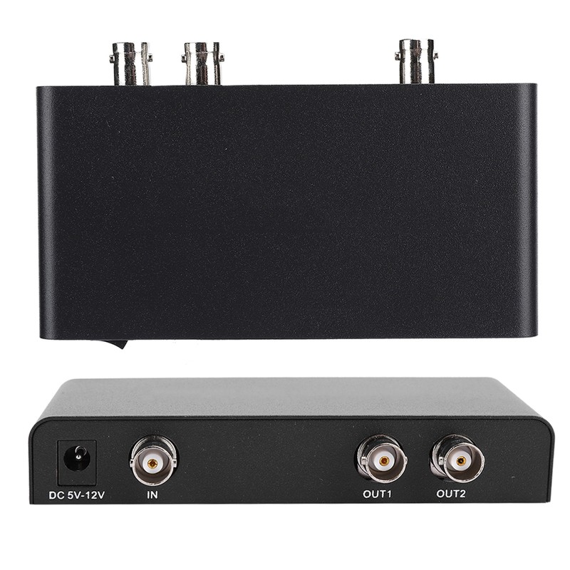 1x2 SDI Splitter Metal Video Converter Distribution Adapter with Indicator