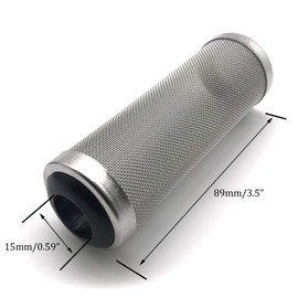 NACX 2Pcs Aquarium Fish/Shrimp Mesh Net Filter Guard，Fish Tank Intake Strainer Pre-Filter Cover Stainless Steel (15mm ID)