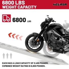 HECASA 60" X 15" Trailer Ramp Universal 6800 LBS Truck Bike Motorcycle Loading Ramps Hook End Knife Foot Pair