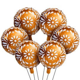 Soaoo 6 Pcs 18 Inches Cielito Lindo Party Balloons Kit - Mexican Talavera Themed Balloons Decorations for Wedding, Birthday, Baby Shower, Bridal Engagement Backdrop & Photo Booth Supplies