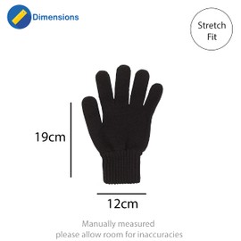 Komonee Black Mittens Gloves Unisex Warm Winter Outdoor Knitted Flexible Hand Warmers